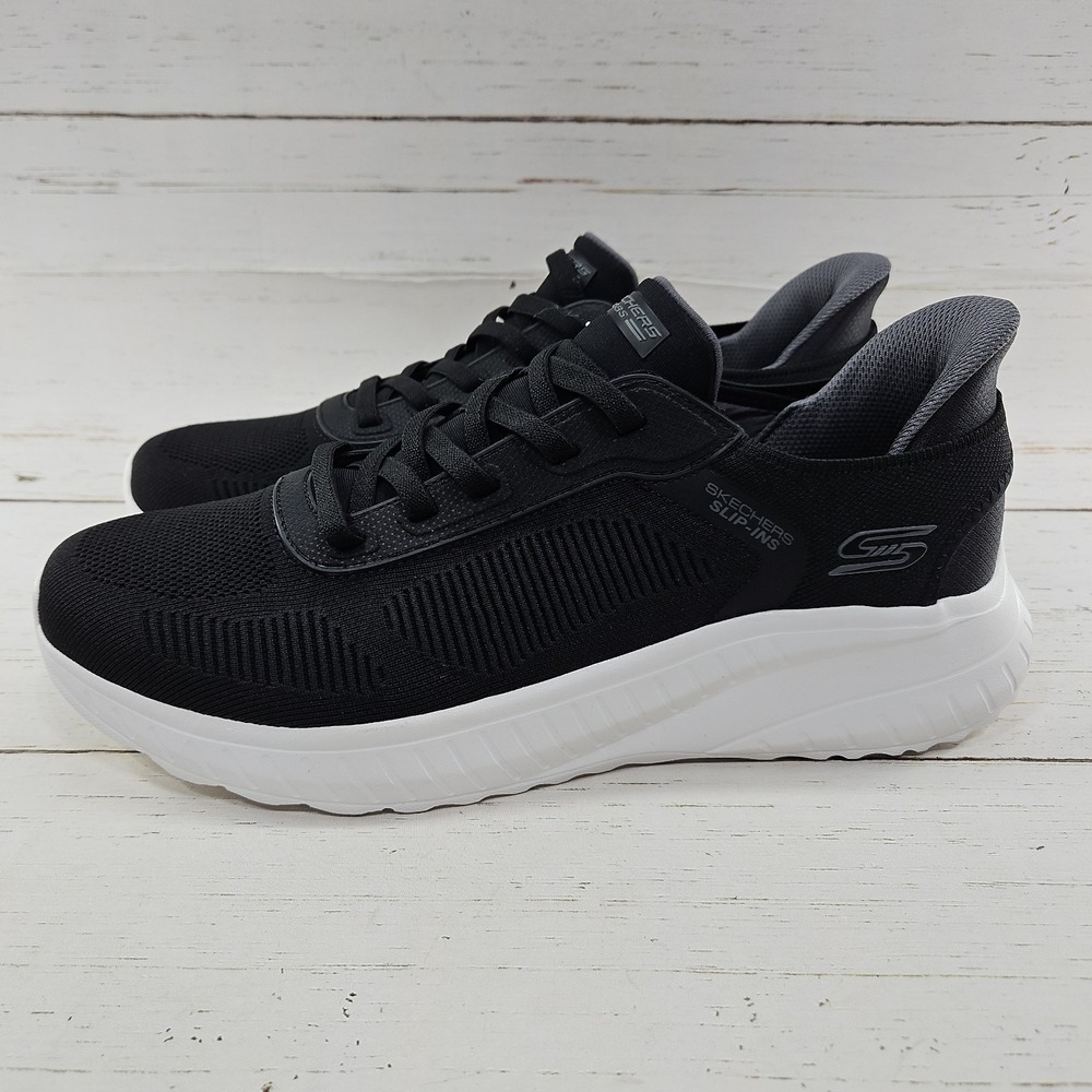 Skechers Slip Ins Bobs Sport Squad Chaos Solid Step Mens 12 Black Sneaker 118312